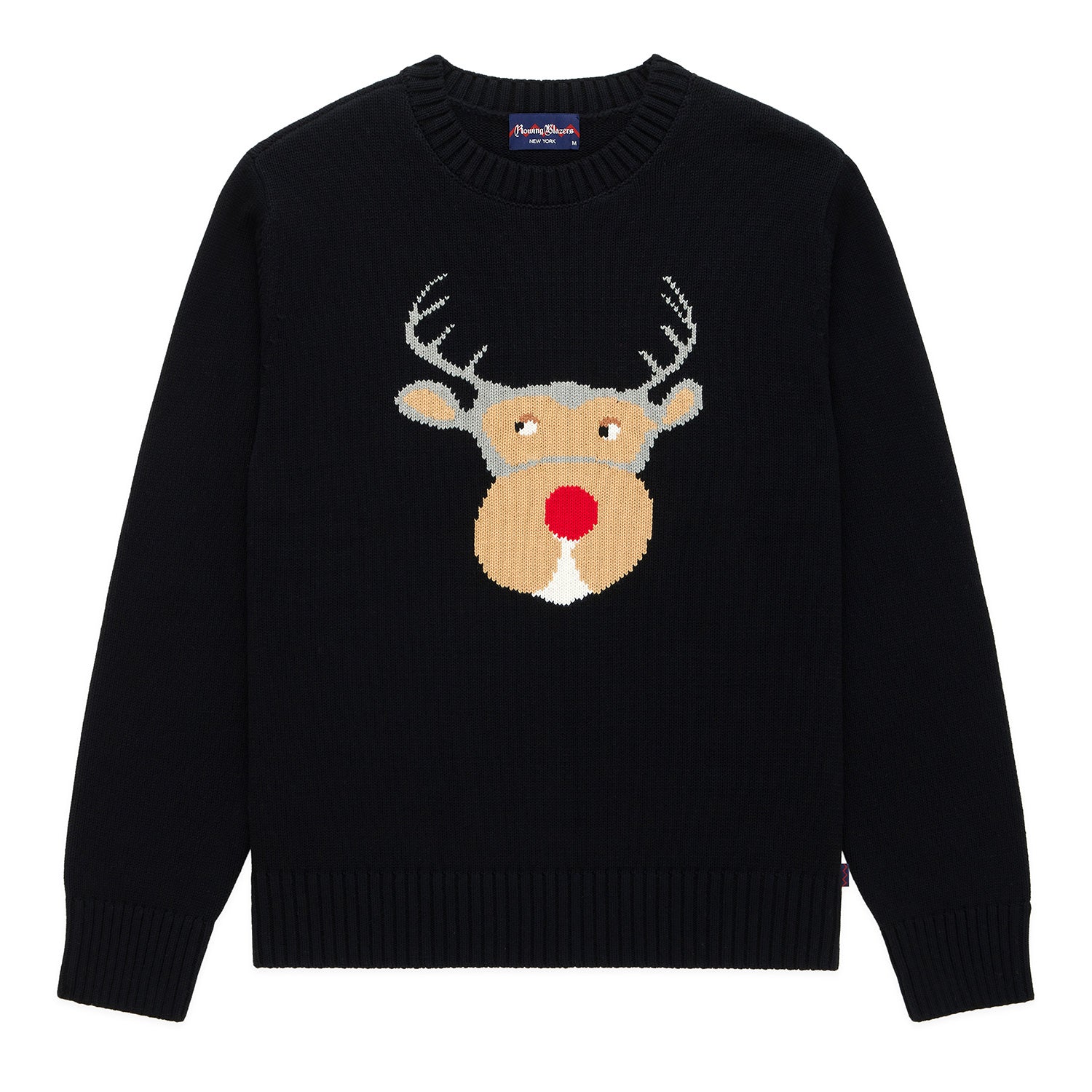Men's Cotton Reindeer Sweater Black – Rowing Blazers