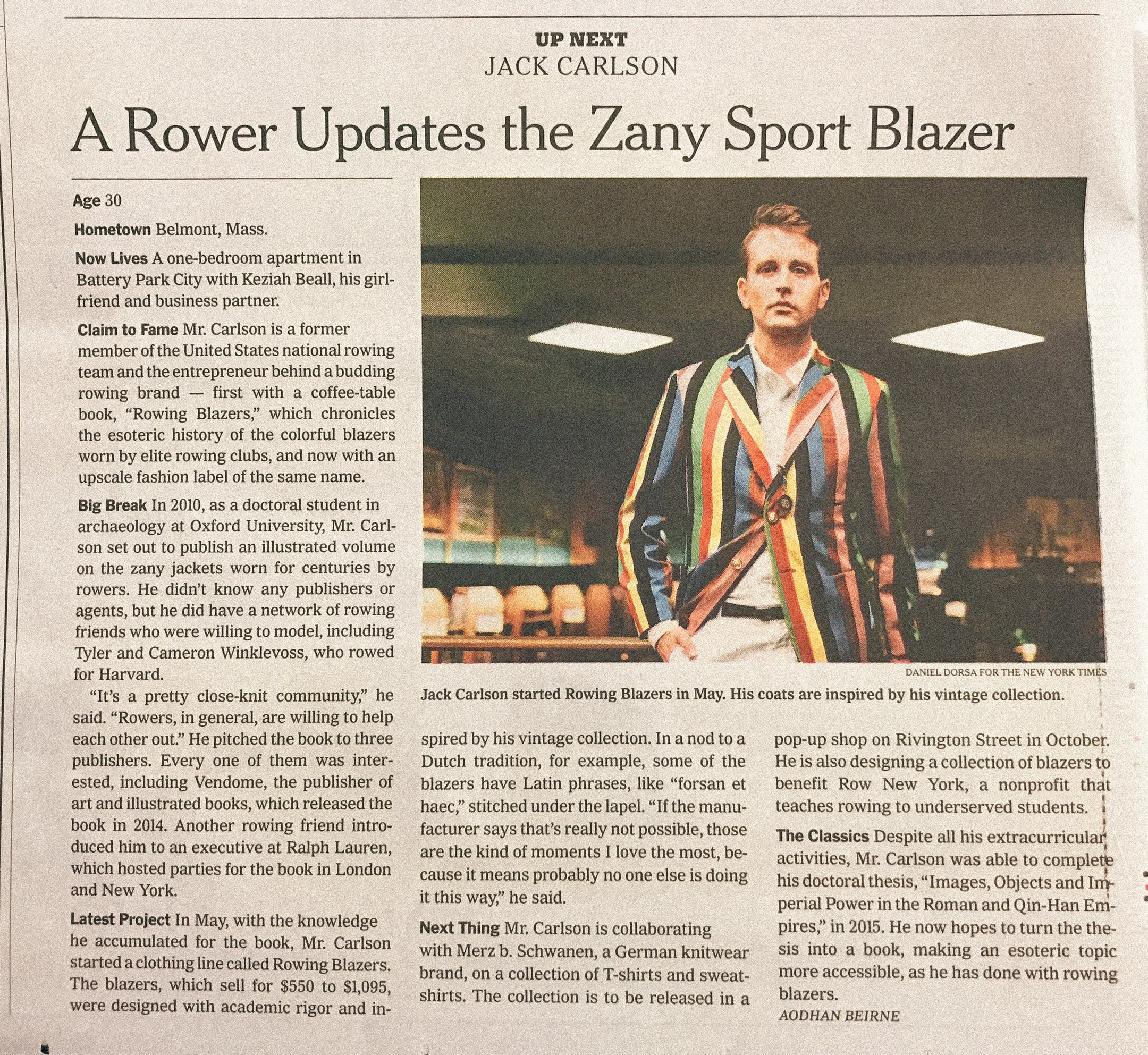 All The News That's Fit To Print! (Rowing Blazers in the New York Times)