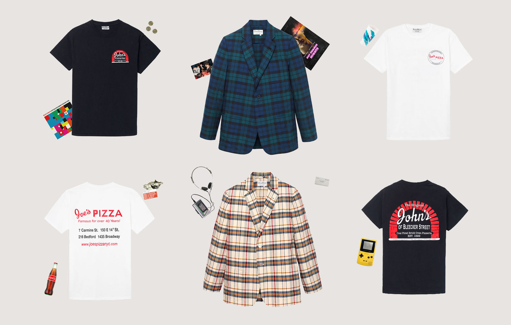 80's NYC Summer Vibes (Made-in-NYC madras jackets and classic NYC pizzeria merch)