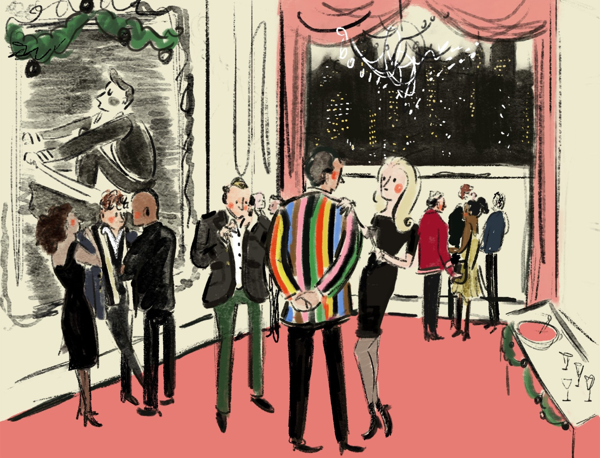 Tug Rice for Rowing Blazers (Four holiday illustrations by NYC artist Tug Rice)