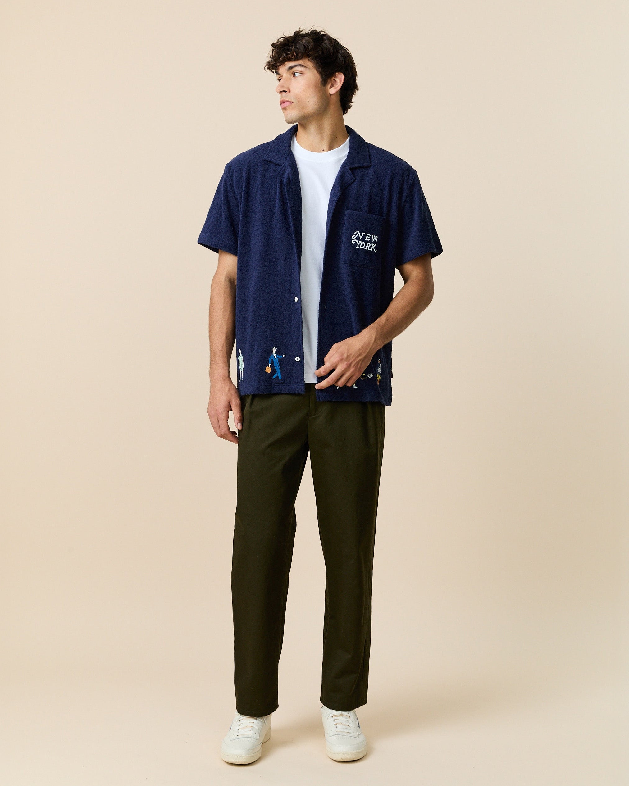 Men's Cotton Twill Pleated Relaxed Pant Dark Olive