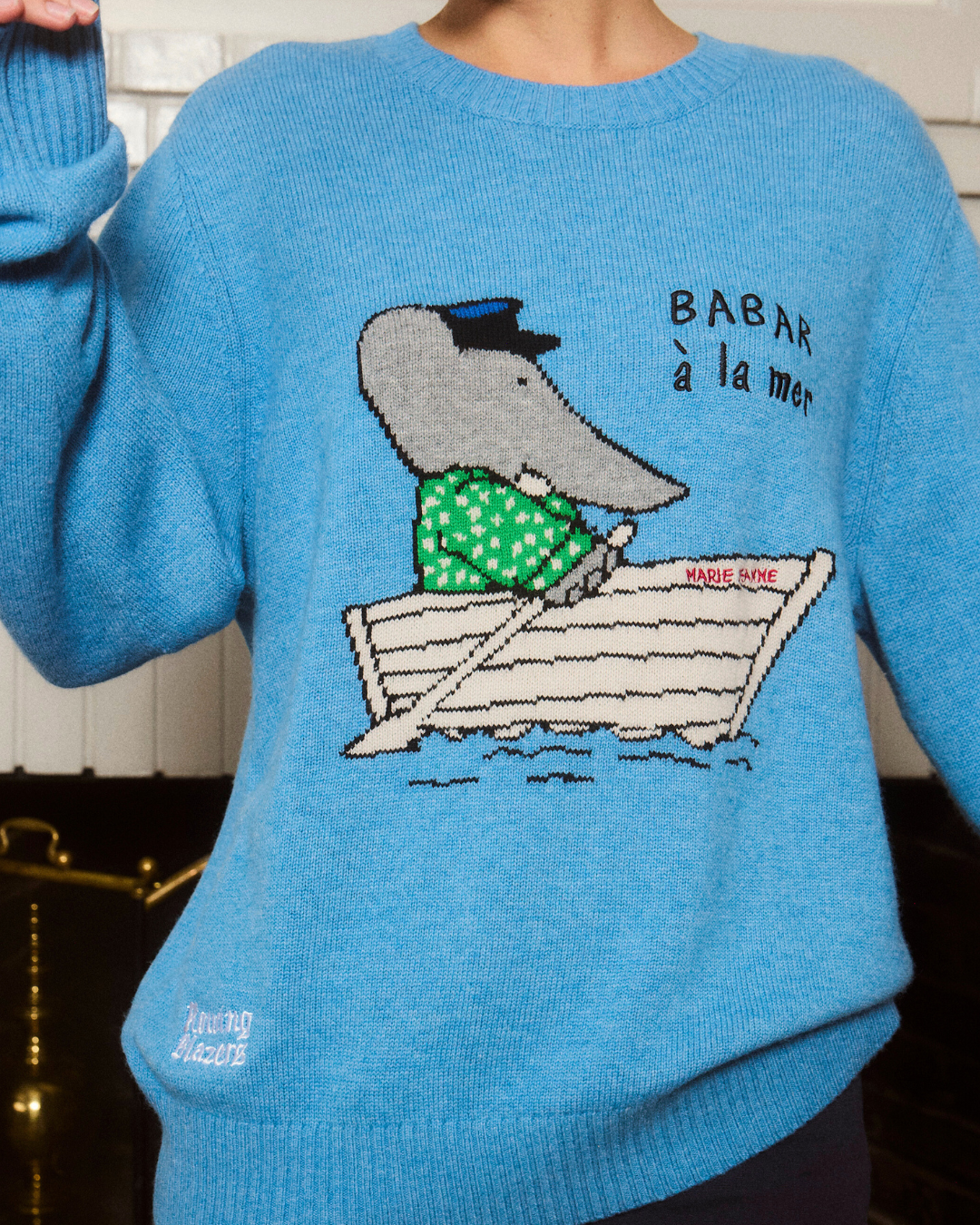 Traditional Rowing Sweaters Babar Cashmere Sweater Blue – Rowing Blazers