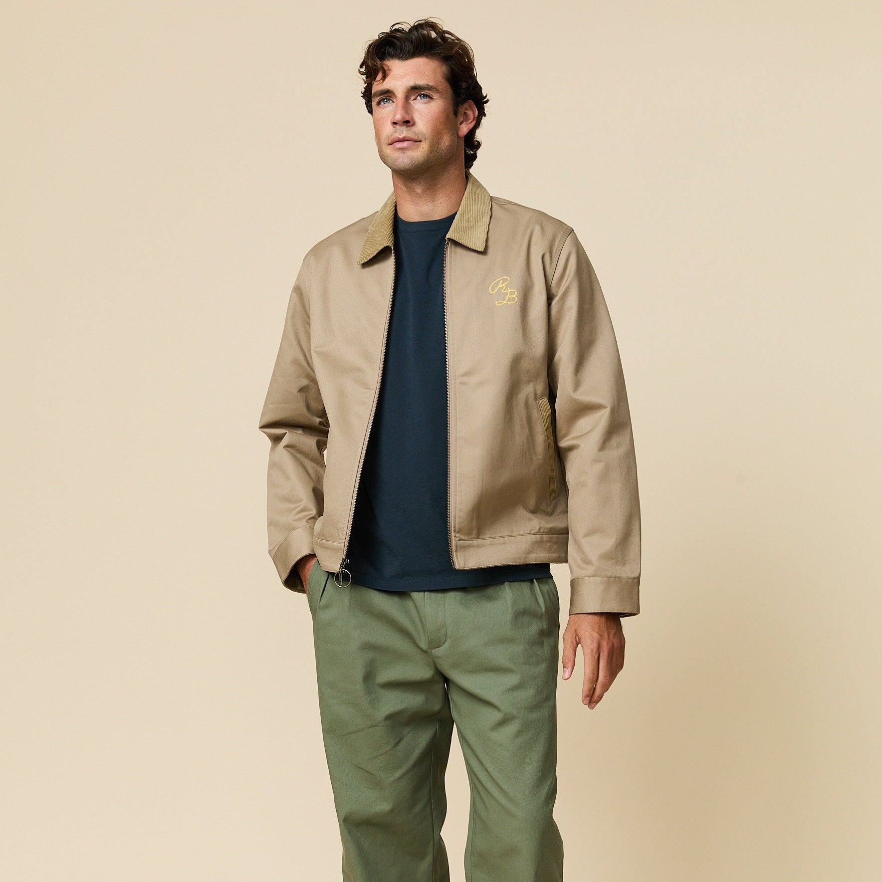 Traditional Rowing Jacket Men's Twill Work Jacket Khaki – Rowing Blazers
