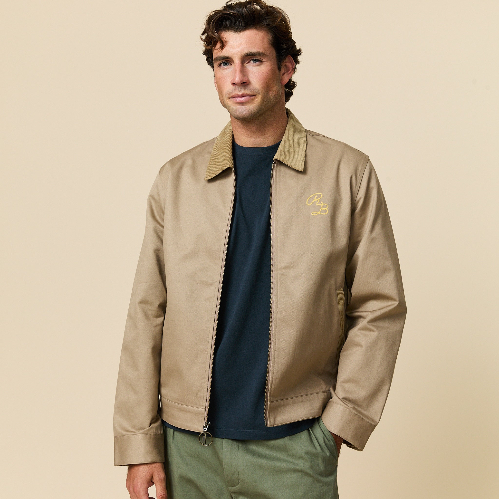 Traditional Rowing Jacket Men's Twill Work Jacket Khaki – Rowing Blazers