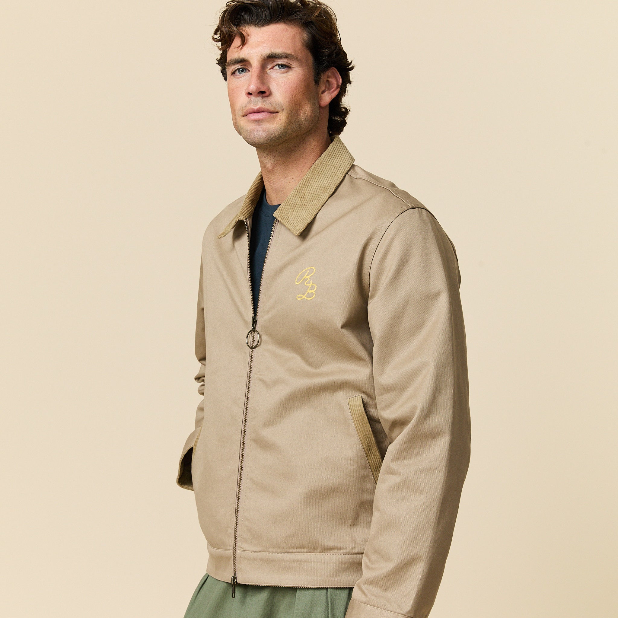 Traditional Rowing Jacket Men's Twill Work Jacket Khaki – Rowing Blazers