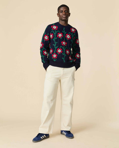 Men's Roses Sweater Navy Multi – Rowing Blazers