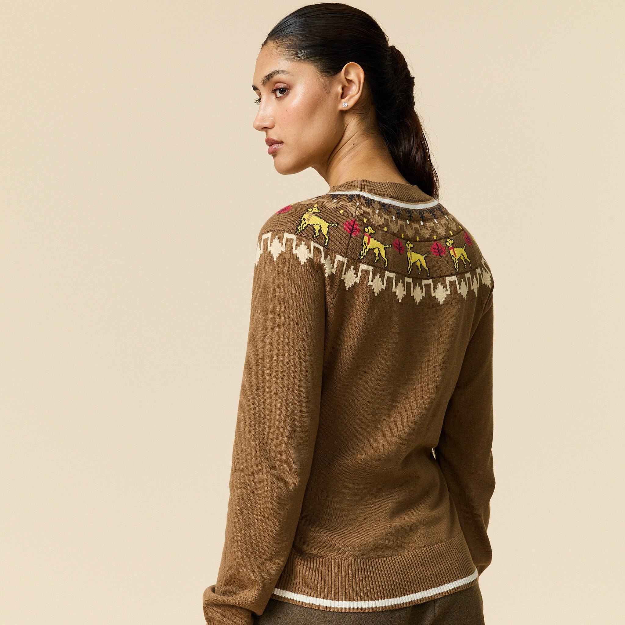Traditional Rowing Sweaters Cotton Thanksgiving Fairisle Sweater Brown – Rowing Blazers