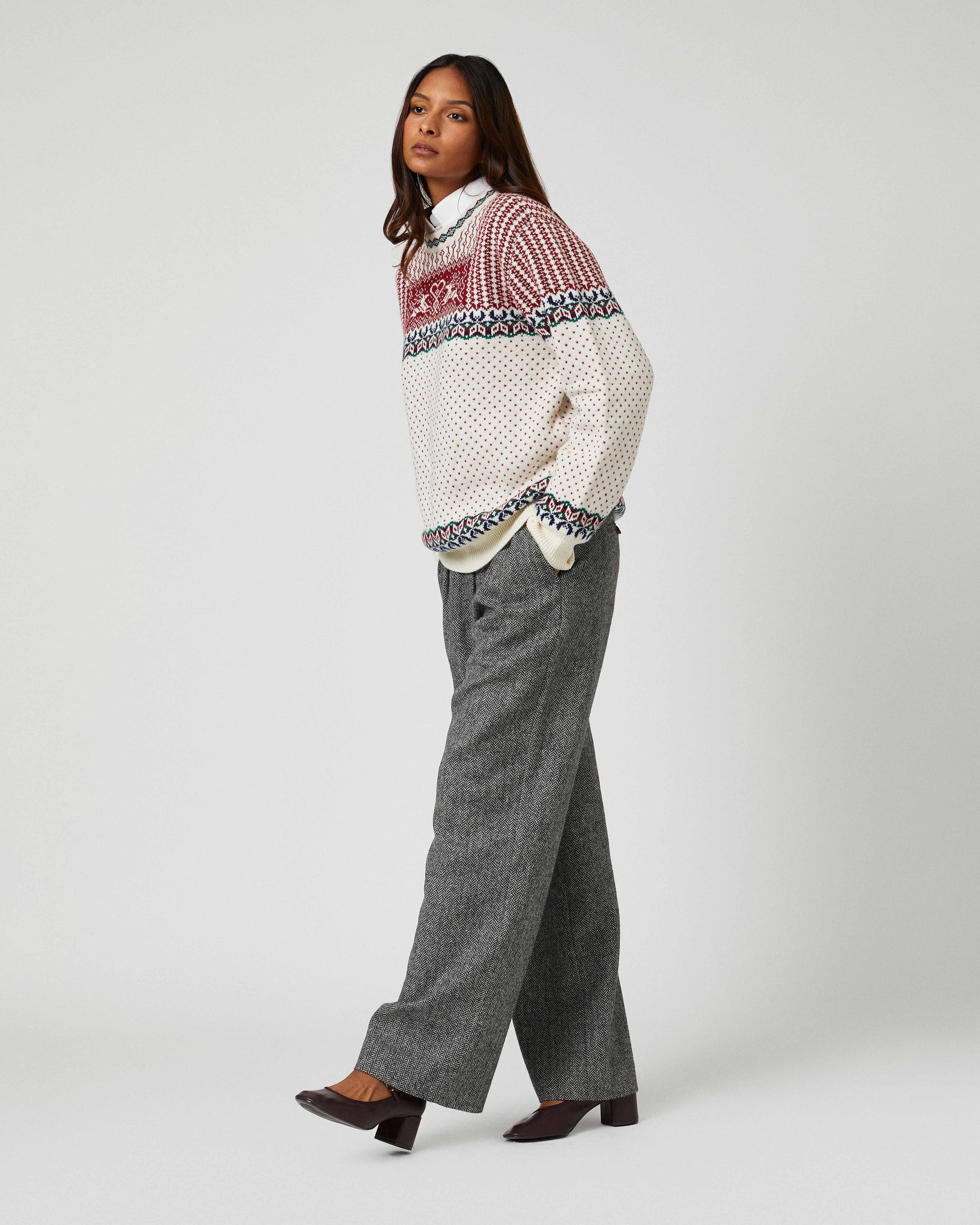 Traditional Rowing Sweaters Cashmere Nordic Fairisle Sweater Cream – Rowing Blazers