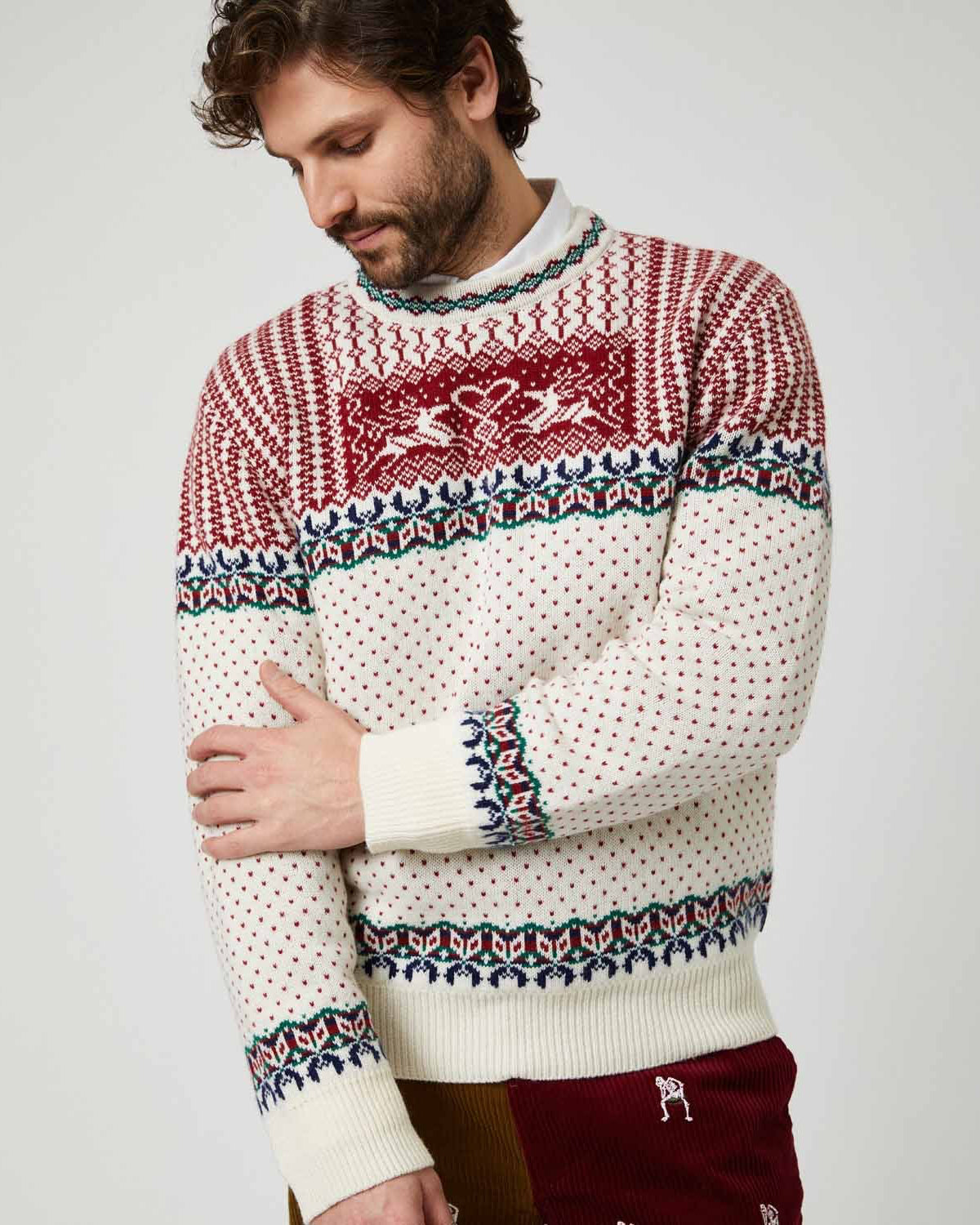 Traditional Rowing Sweaters Cashmere Nordic Fairisle Sweater Cream – Rowing Blazers