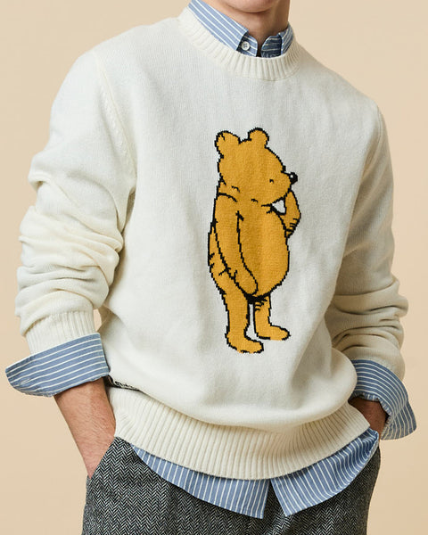 Men's Cashmere Winnie-the-Pooh Sweater White – Rowing Blazers