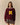 Chenille Patch Cotton Sweater Burgundy Burgundy / XL