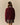 Chenille Patch Cotton Sweater Burgundy Burgundy / XL