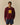 Chenille Patch Cotton Sweater Burgundy Burgundy / XL