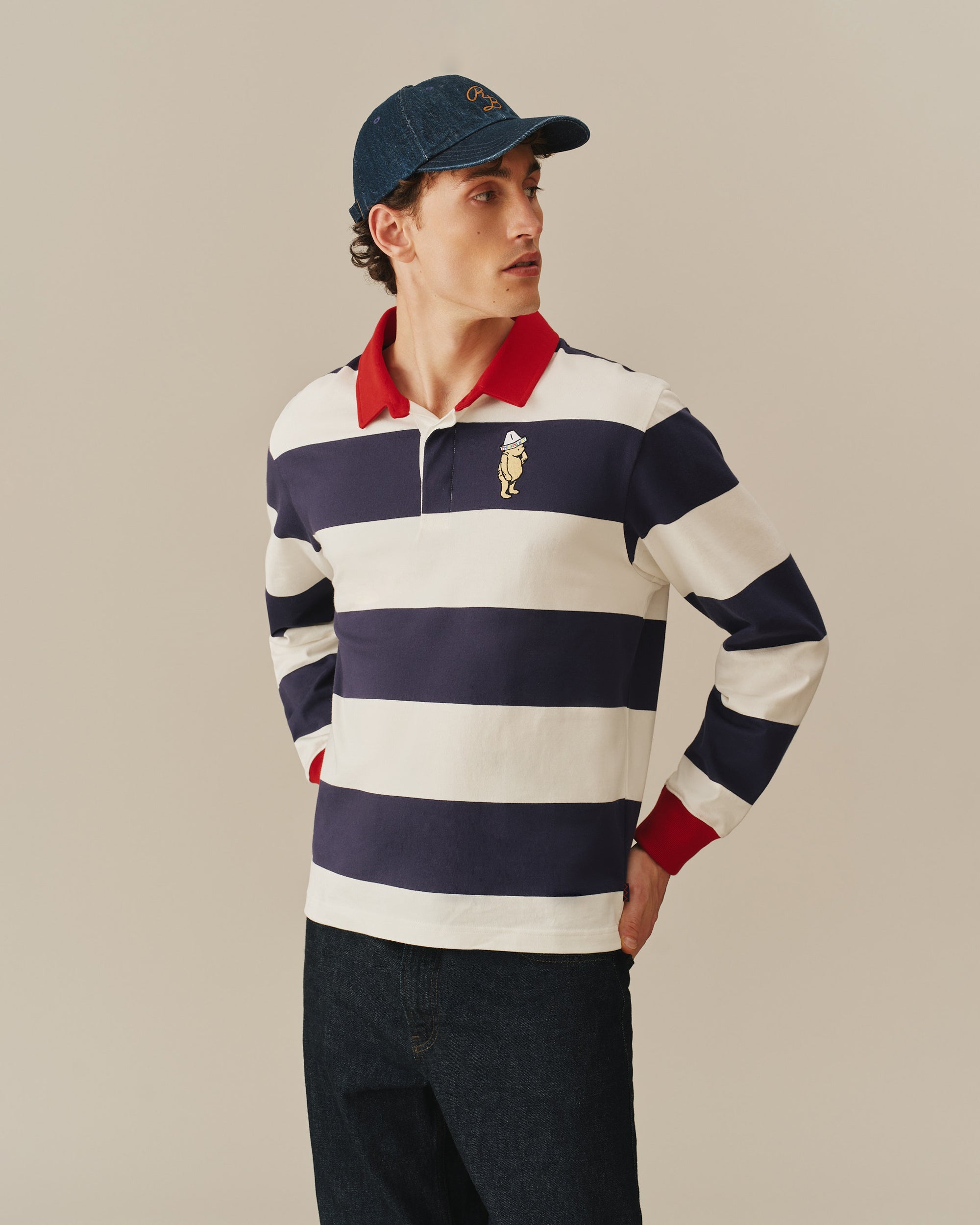 Rowing Rugby Top Cotton Thinking Cap Winnie-the-Pooh Rugby Blue White Stripe – Rowing ...