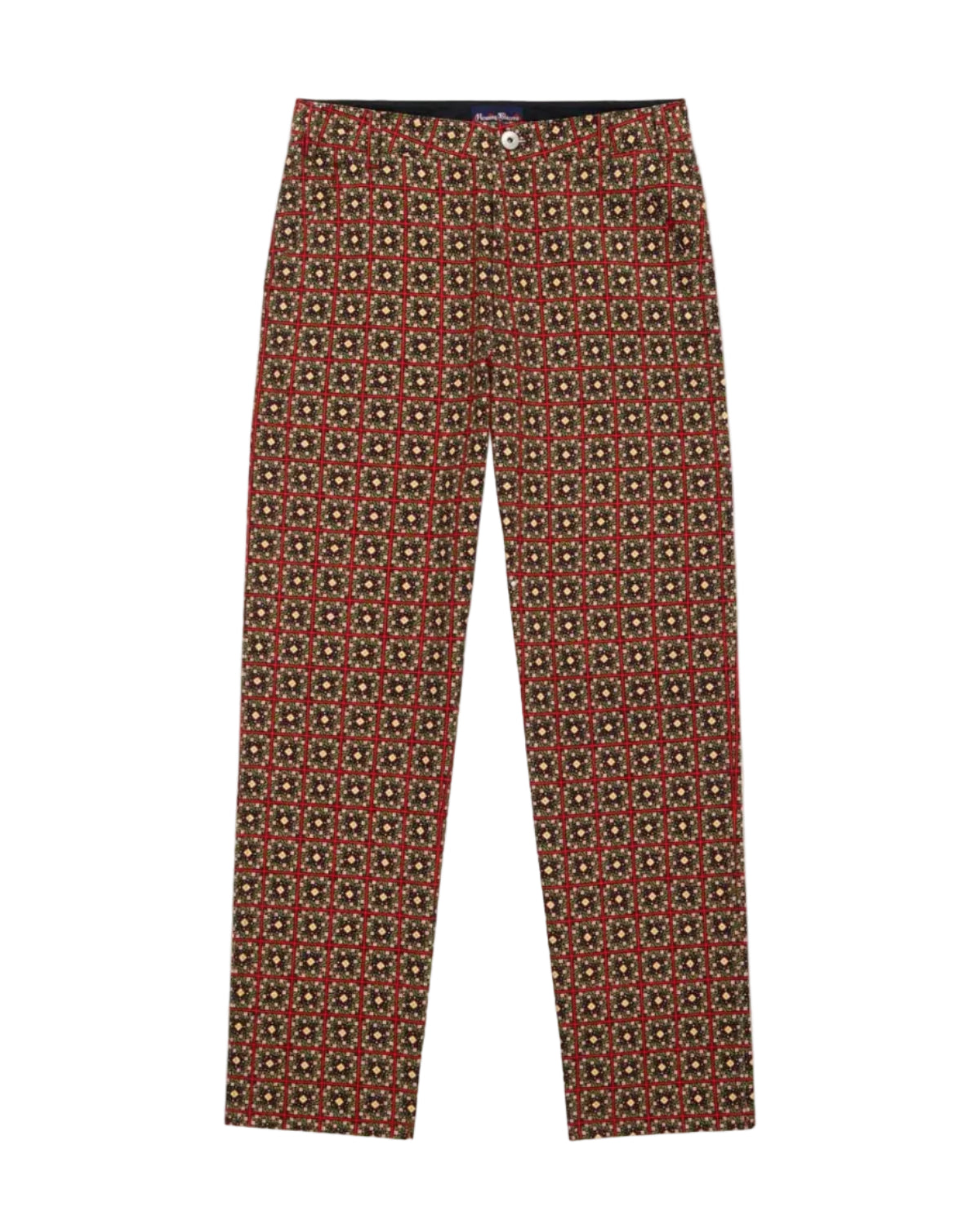 Men's Canvas Printed Workwear Pant Geo Floral