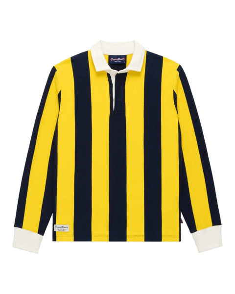Cotton Navy And Gold Stripe Rugby Navy Gold – Rowing Blazers