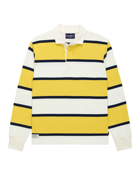 Men's Cotton Tide Stripe Elbow Patch Rugby Yellow Stripe – Rowing