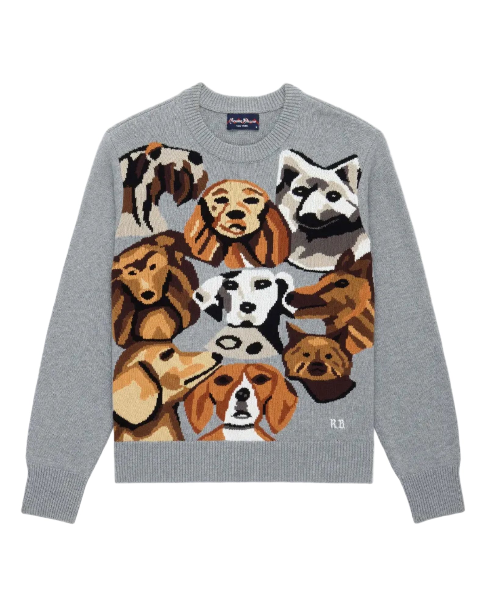 Cotton Pile of Dogs Sweater Heather Grey