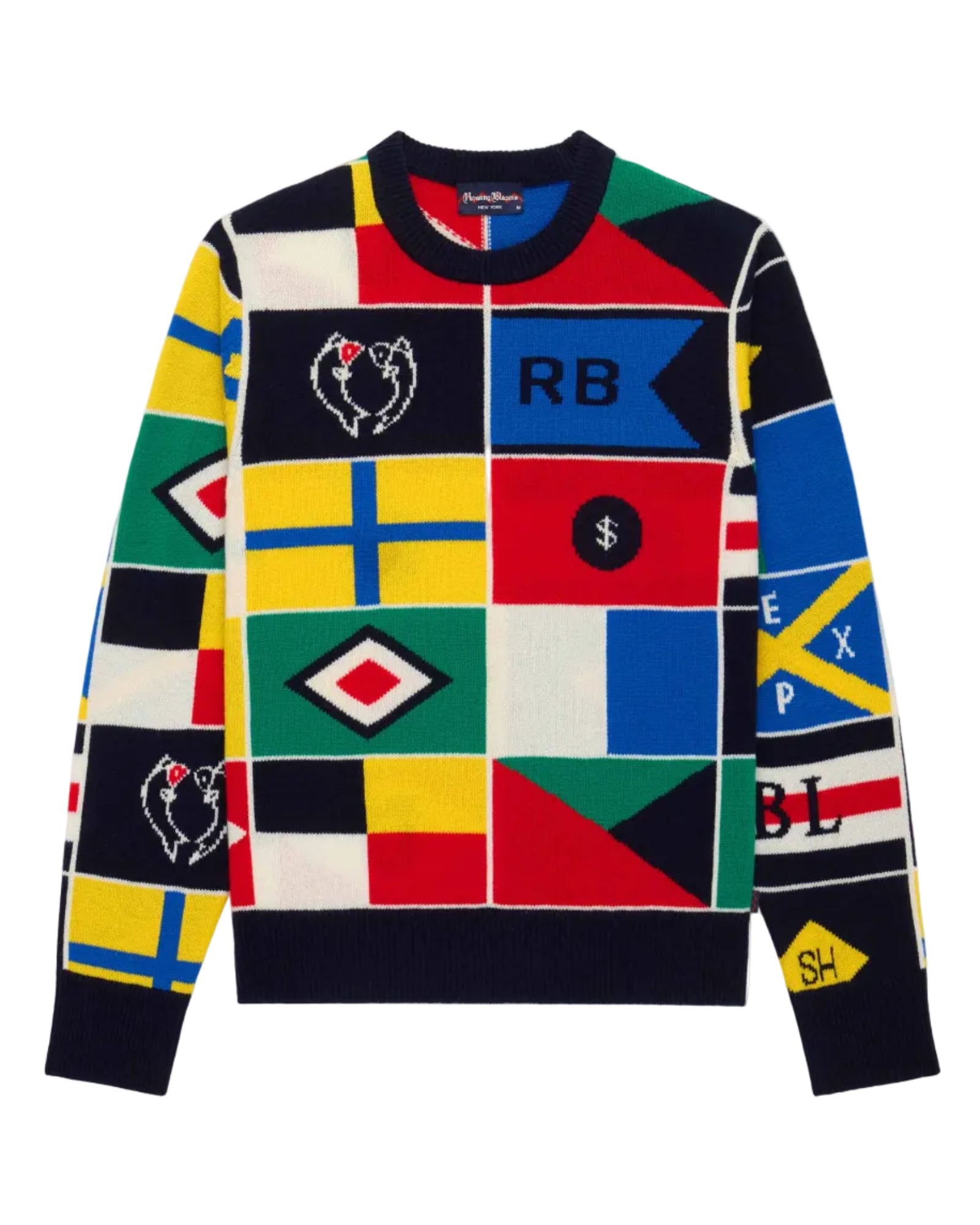 Traditional Rowing Sweaters Cashmere Sailing Flag Sweater Multicolor – Rowing Blazers