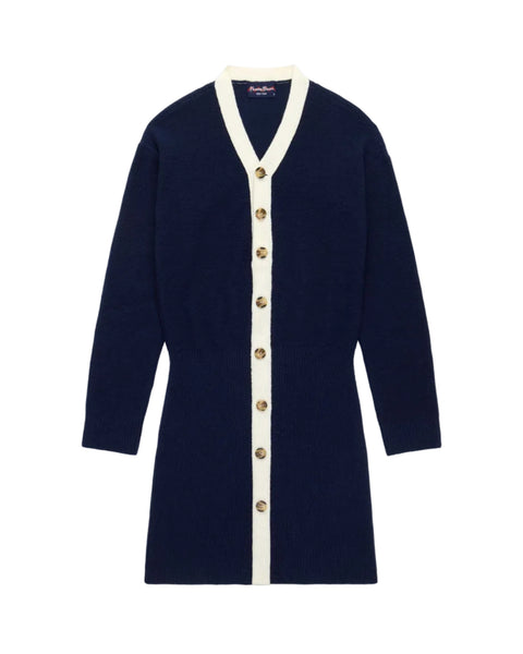 Women's Cardigan Sweater Dress Navy - Navy / M