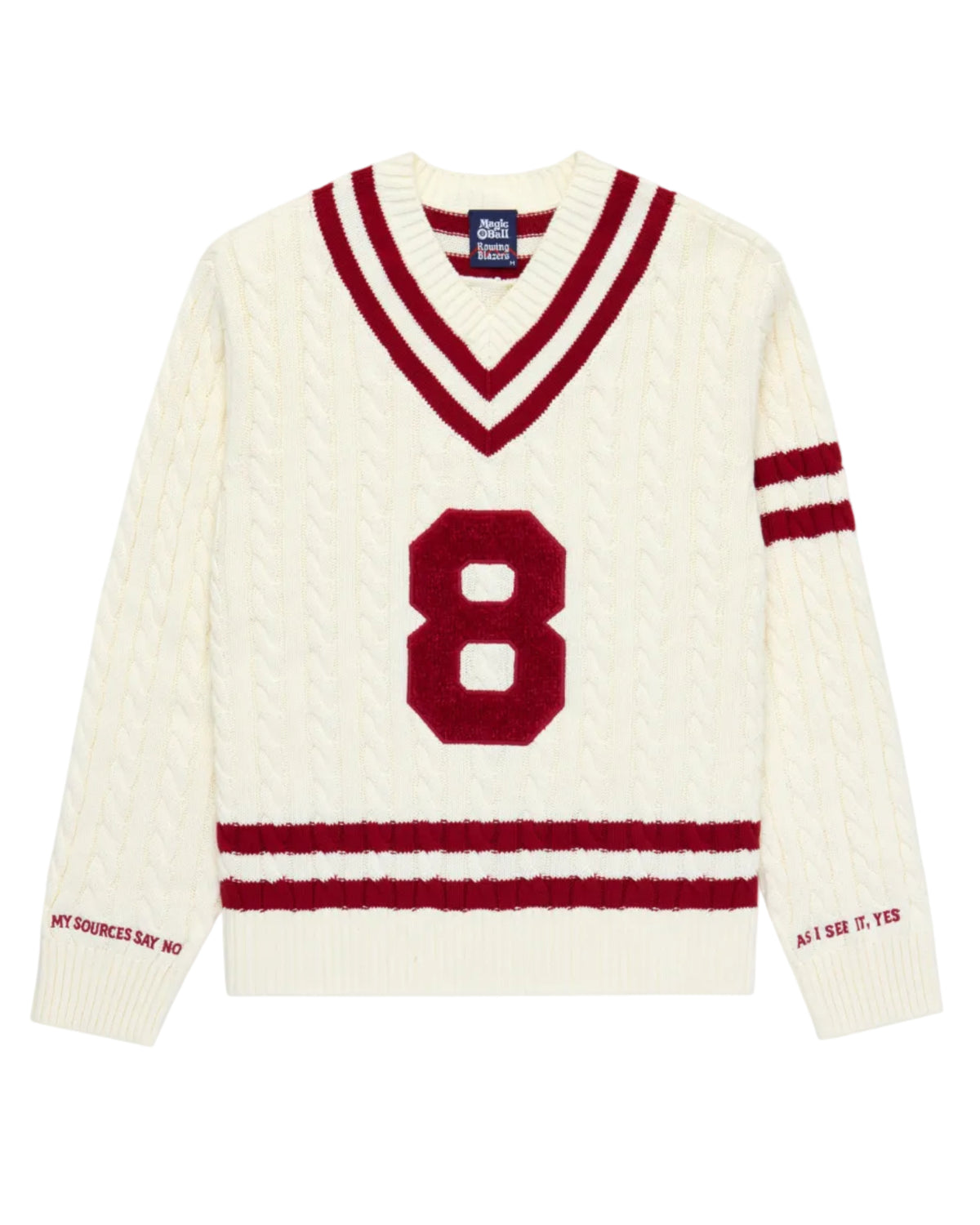Magic 8™ Ball Varsity Cotton Sweater Cream – Rowing Blazers