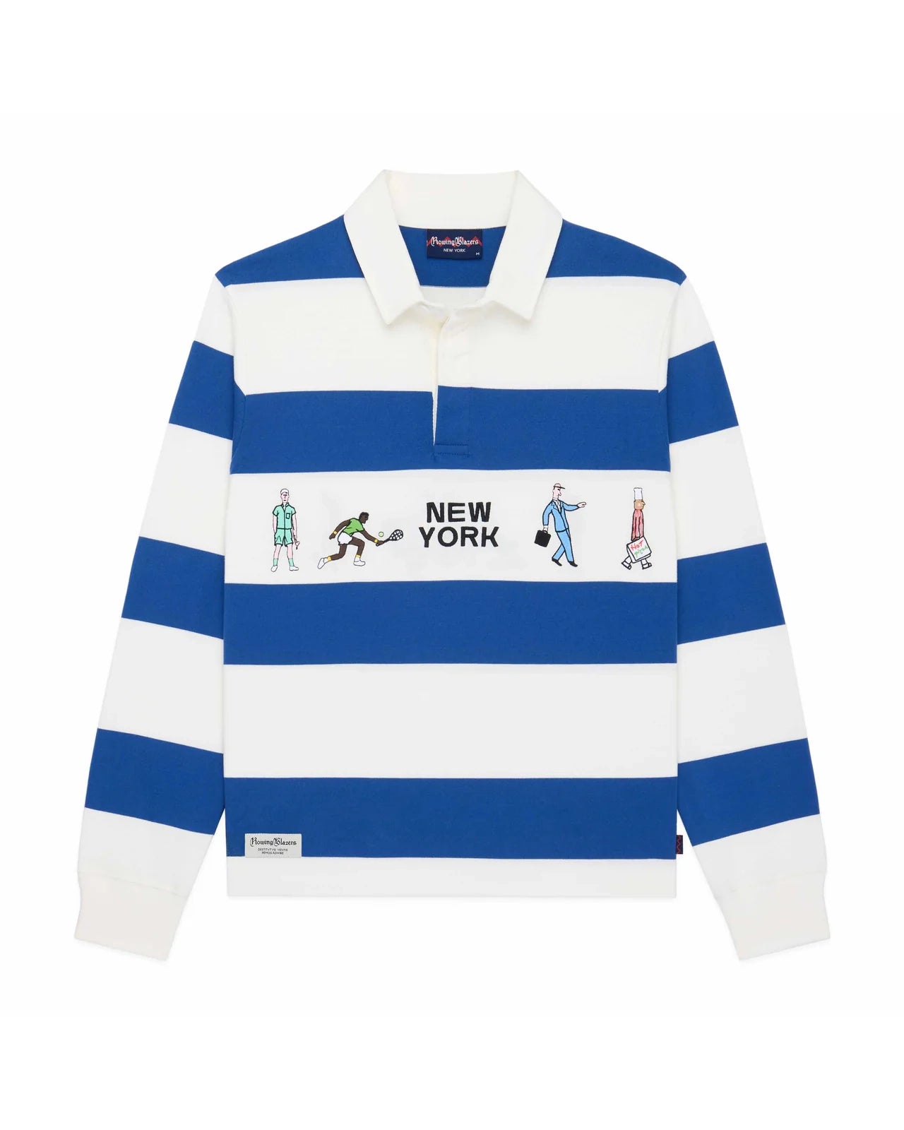 Cotton New York Rugby Blue White Stripe