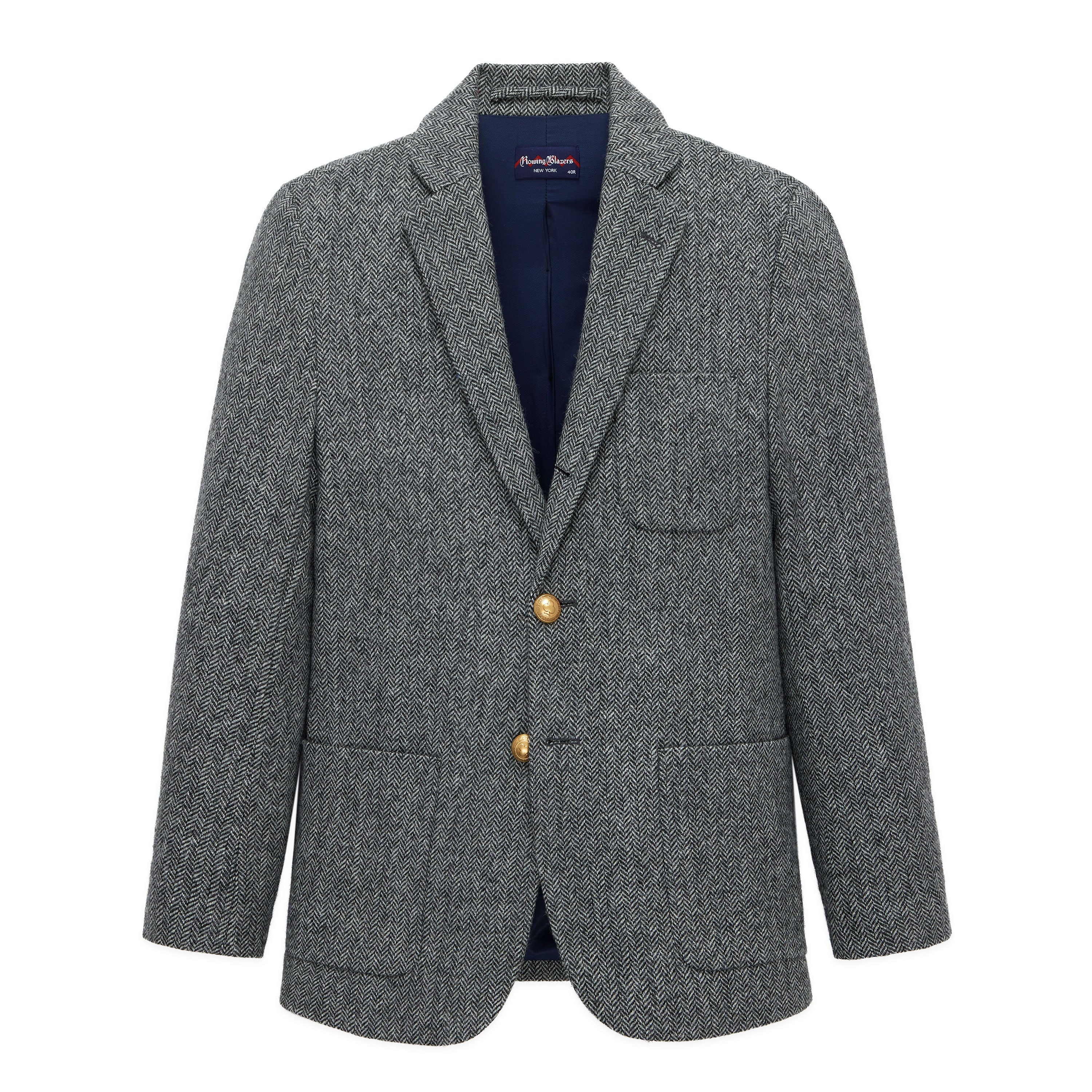 Men's Herringbone Wool Jacket Charcoal