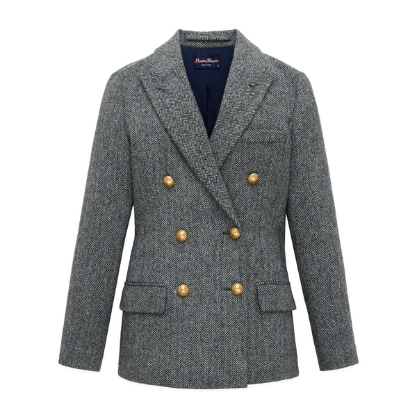 Womens Herringbone Diana Blazer Charcoal