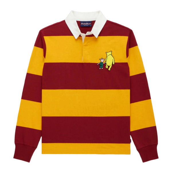 rugby man様。専用 戸-⑨【約99.5㌘ ゴールド タイチン ルチル】 Men's Lightweight Stripe Cotton Winnie-the-Pooh Rugby Burgundy
