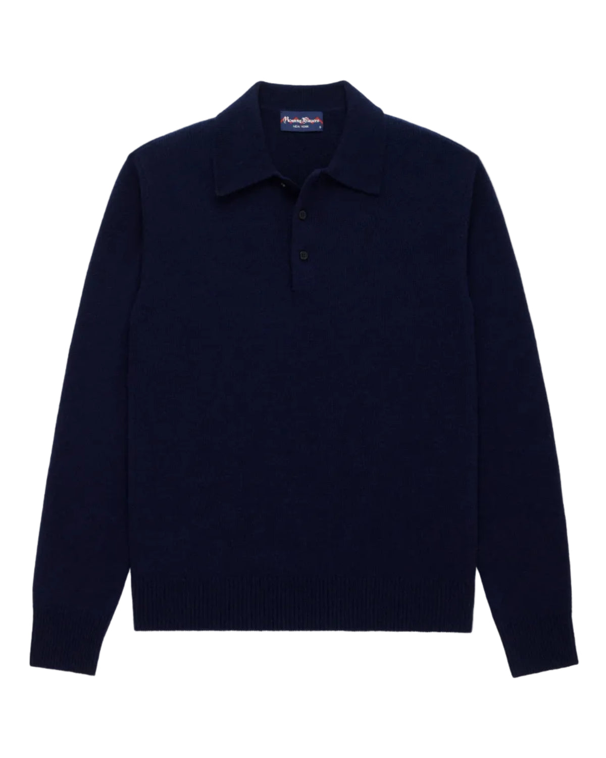 Cashmere Long Sleeve Sweater Polo Navy – Rowing Blazers