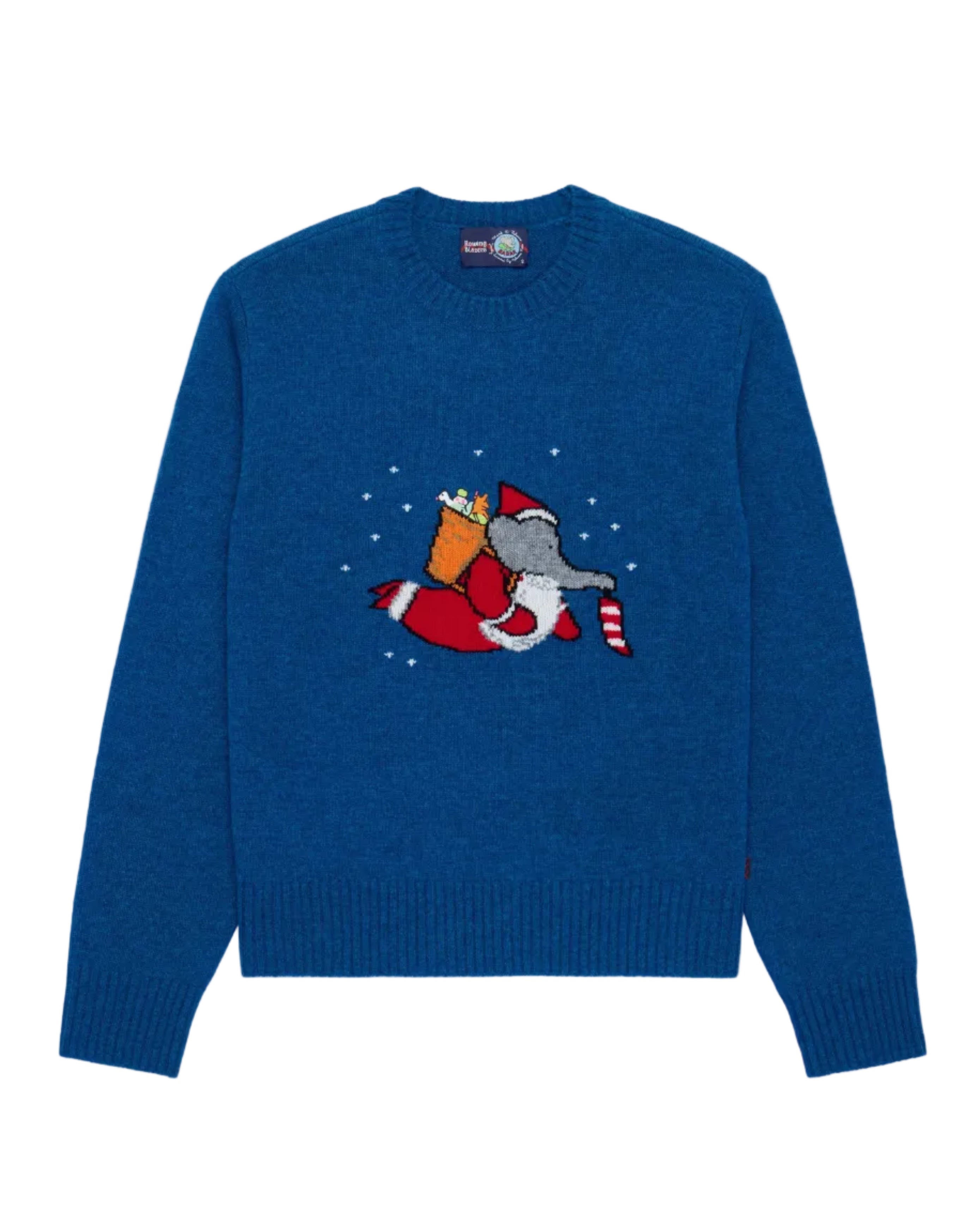 Cashmere Christmas Babar Sweater Blue
