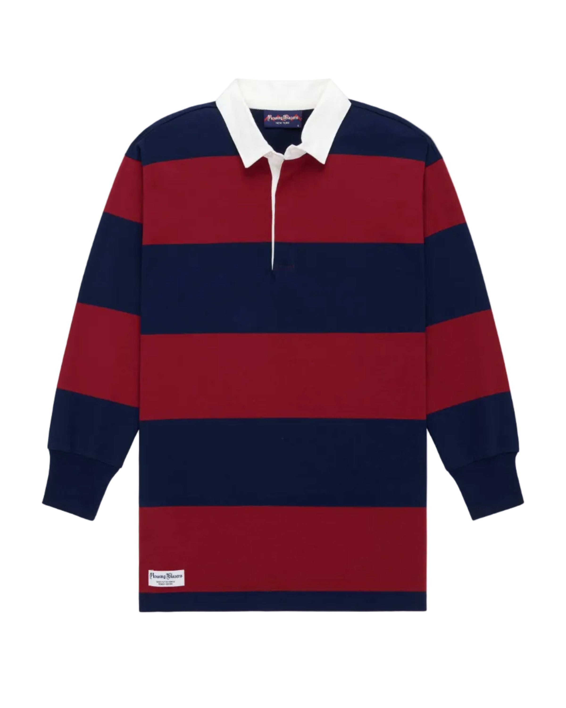 Women's Cotton Stripe Rugby Dress Navy Burgundy