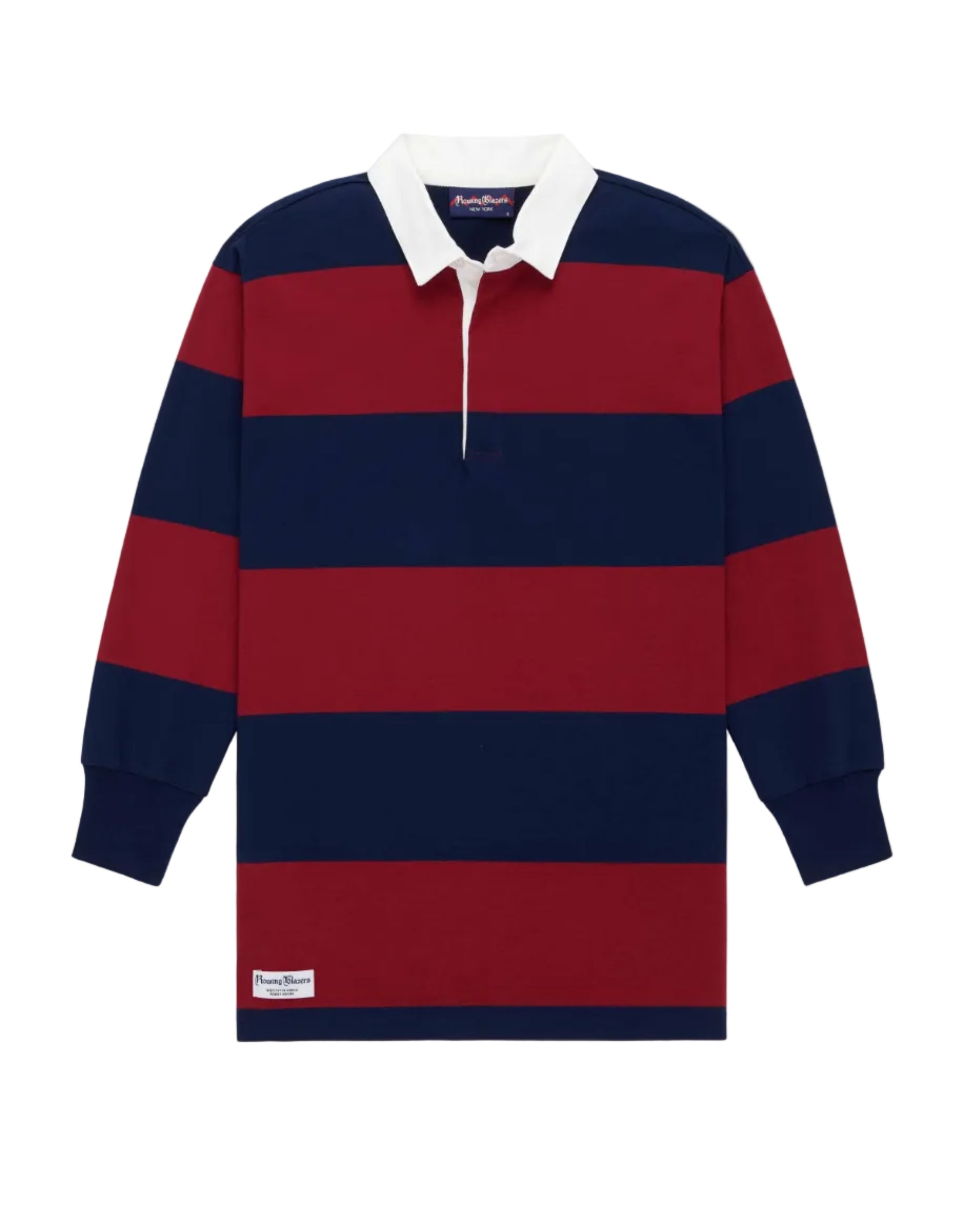 rugby stripe knit collared long sleeves mini dress Women's Cotton Stripe Rugby Dress Navy Burgundy