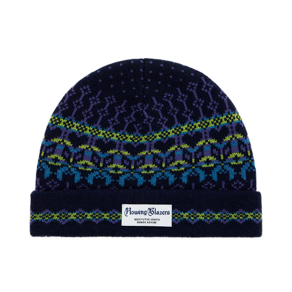 Cashmere Nordic Fairisle Beanie Navy – Rowing Blazers