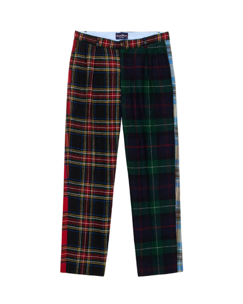 Men's Wool Tartan Relaxed Pleated Pant Cocktail Holiday – Rowing