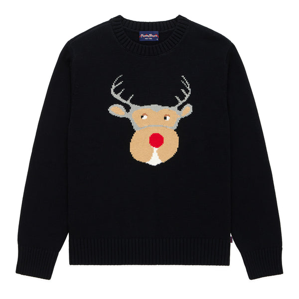 Men's Cotton Reindeer Sweater Black – Rowing Blazers