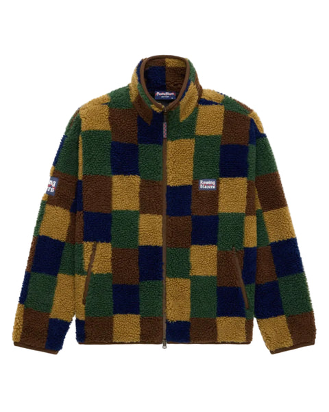 Men's Patchwork Sherpa Jacket Brown Multi – Rowing Blazers
