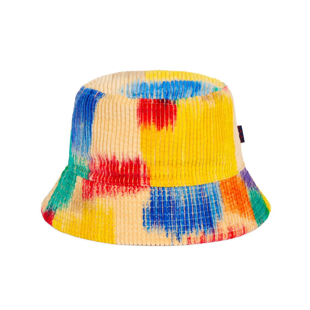 Skater Photo Printed Bucket Hat with Red Rectangle Print