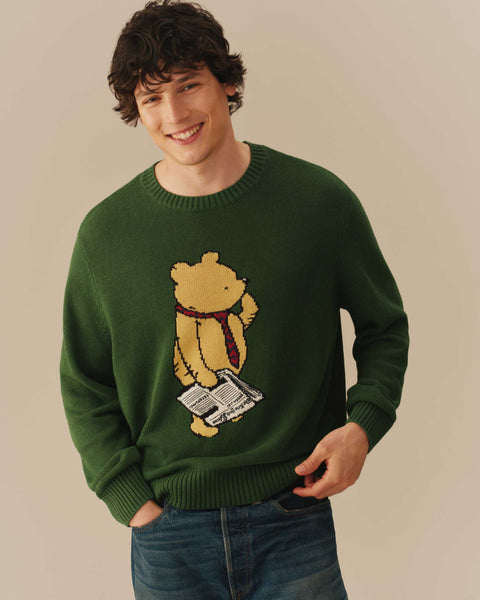 Cotton Linen New Yorker Winnie-the-Pooh Sweater Green – Rowing Blazers