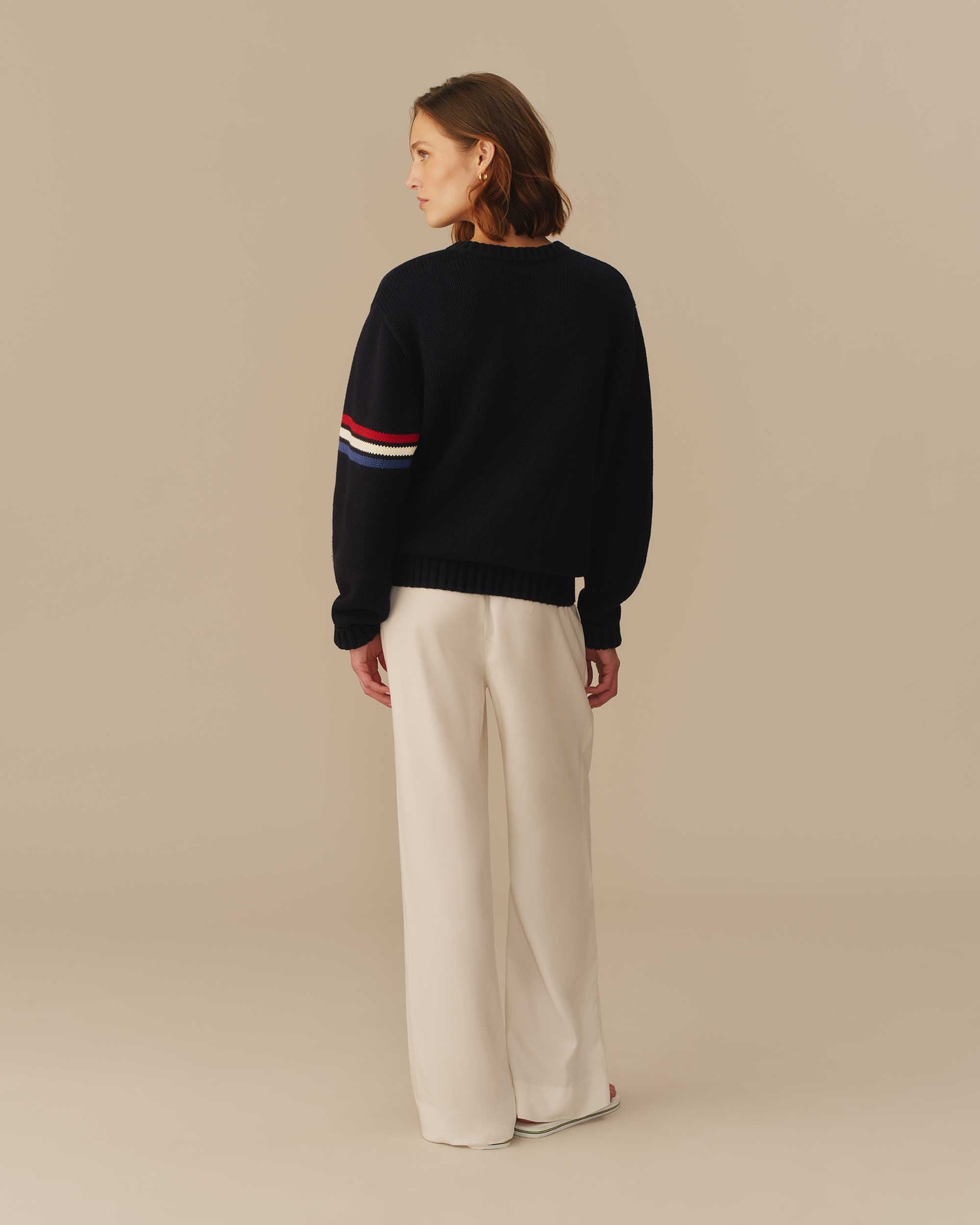 Traditional Rowing Sweaters USA Flag Crewneck Sweater Navy – Rowing Blazers