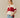 Women's Cotton Linen Sheep Rugby Sweater Red & Cream