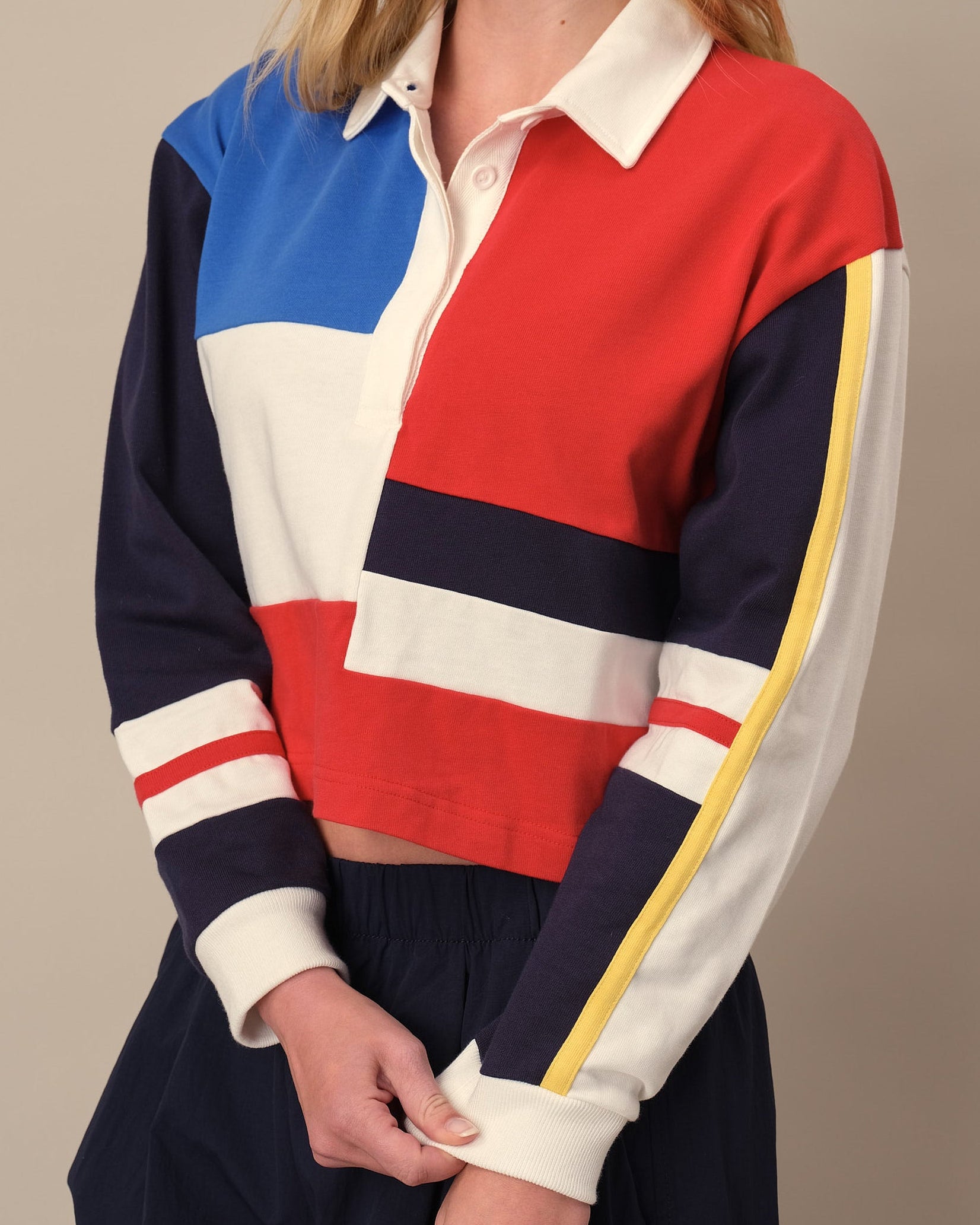 Colour Block Rugby Cropped Color Block Rugby Primary Colorblock – Rowing Blazers