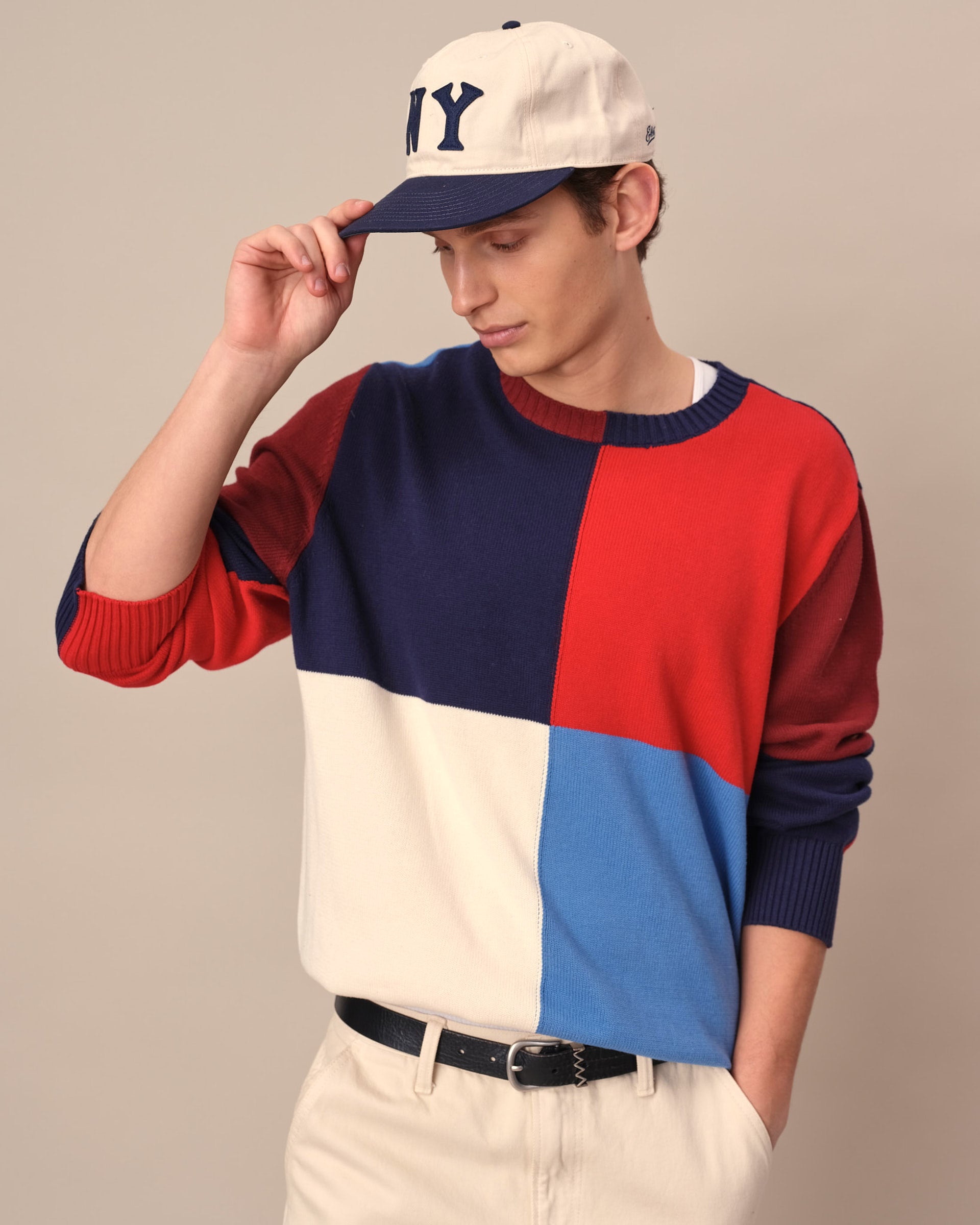 Traditional Rowing Sweaters Color Block Sweater Red Blue Multi – Rowing Blazers