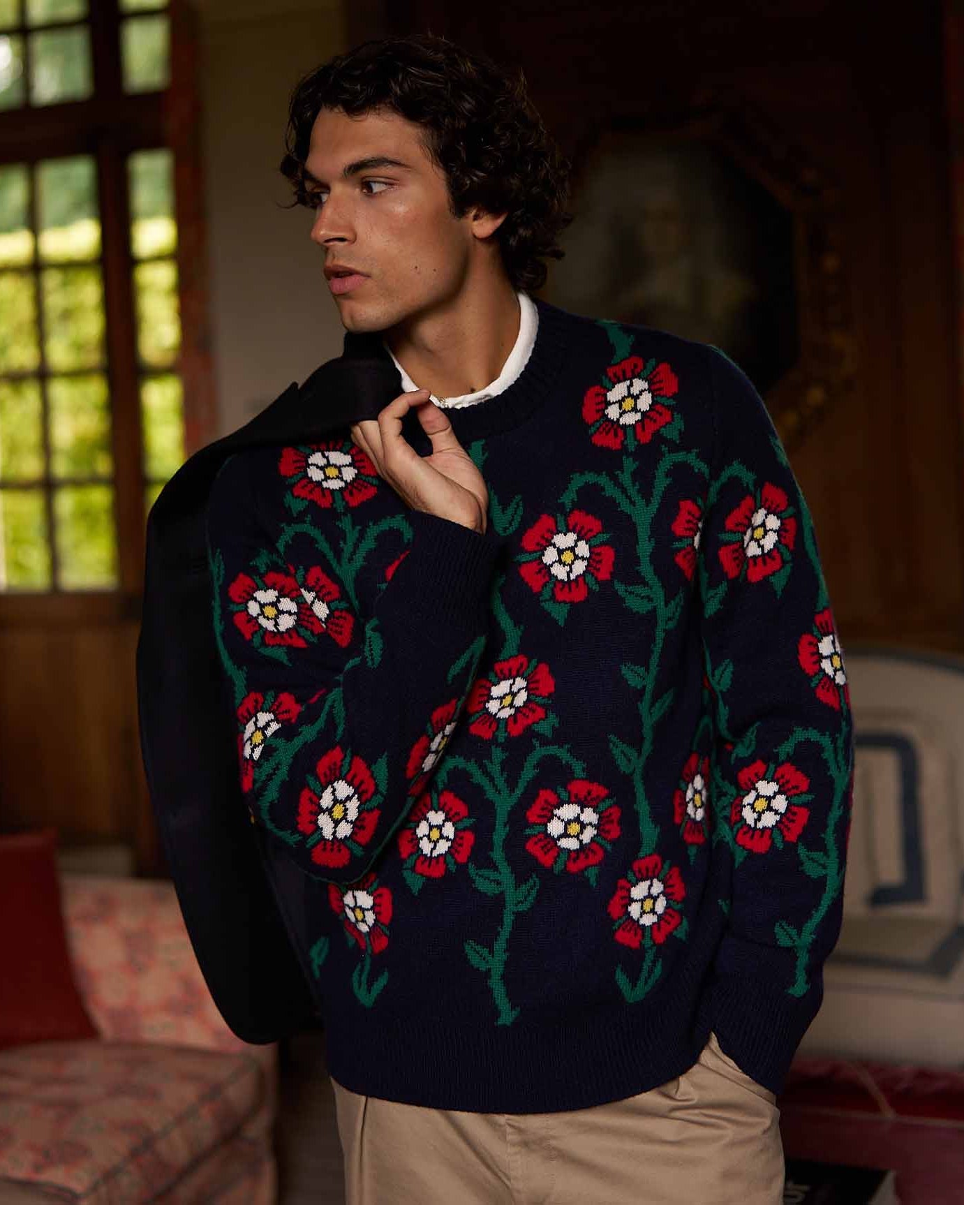 Men's Roses Rugby Top Men's Roses Sweater Navy Multi – Rowing Blazers