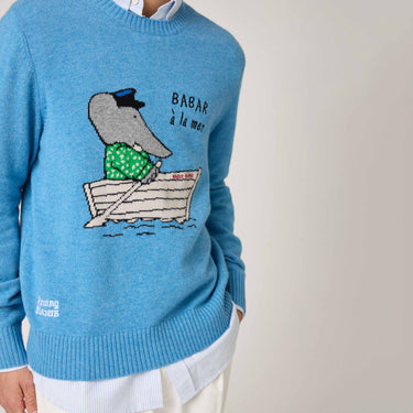 Men's Babar Cashmere Sweater Blue – Rowing Blazers