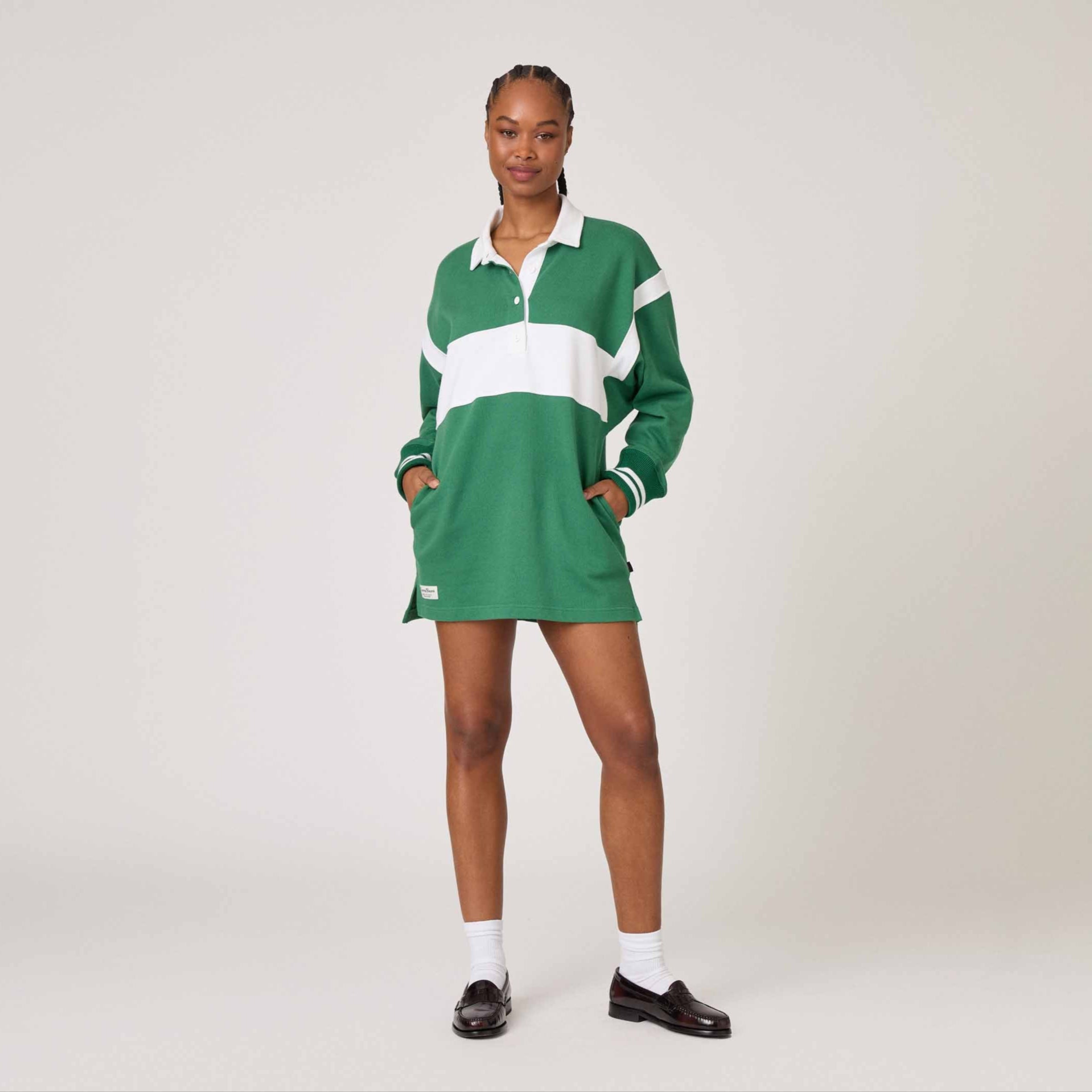 Women's Stripe Rugby Dress Green Green / L Women's Stripe Rugby Dress Green Green / L