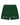 A pair of green terrycloth shorts with embroidered Henry soccer players along the bottom hem. 