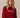 Women's Cotton Crew Cable Knit Sweater Red