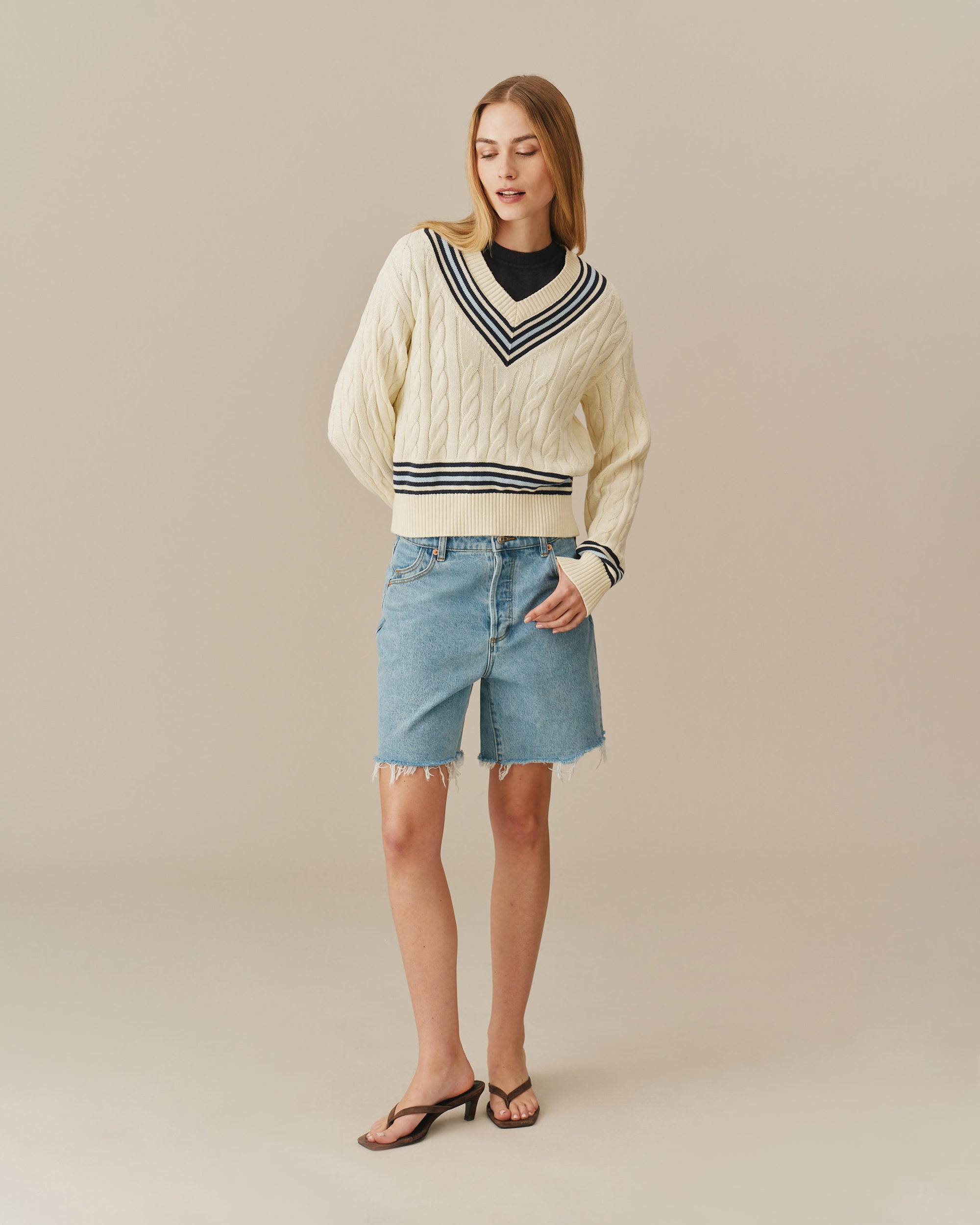 Traditional Rowing Sweaters Cotton Cricket Sweater Cream – Rowing Blazers