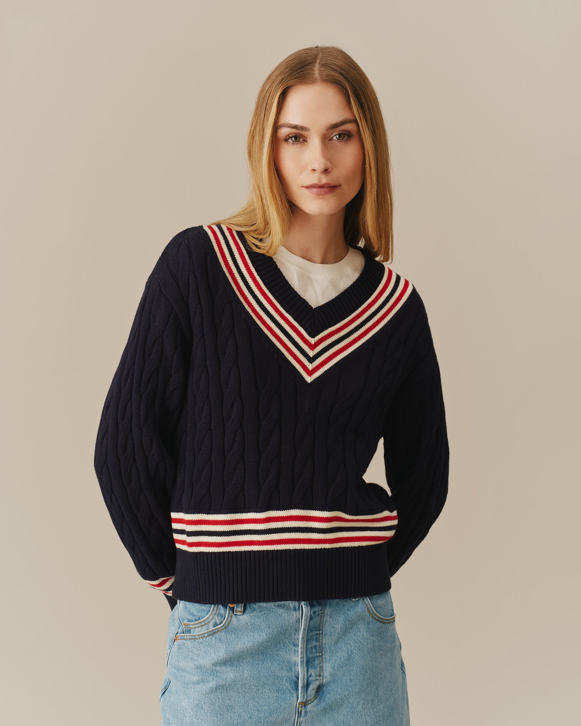 Traditional Rowing Sweaters Cotton Cricket Sweater Navy – Rowing Blazers